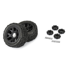 Duratrax 1/5 Warthog Trs Fr/Rr 5.7 MTD 24mm Blk Ripper (2)