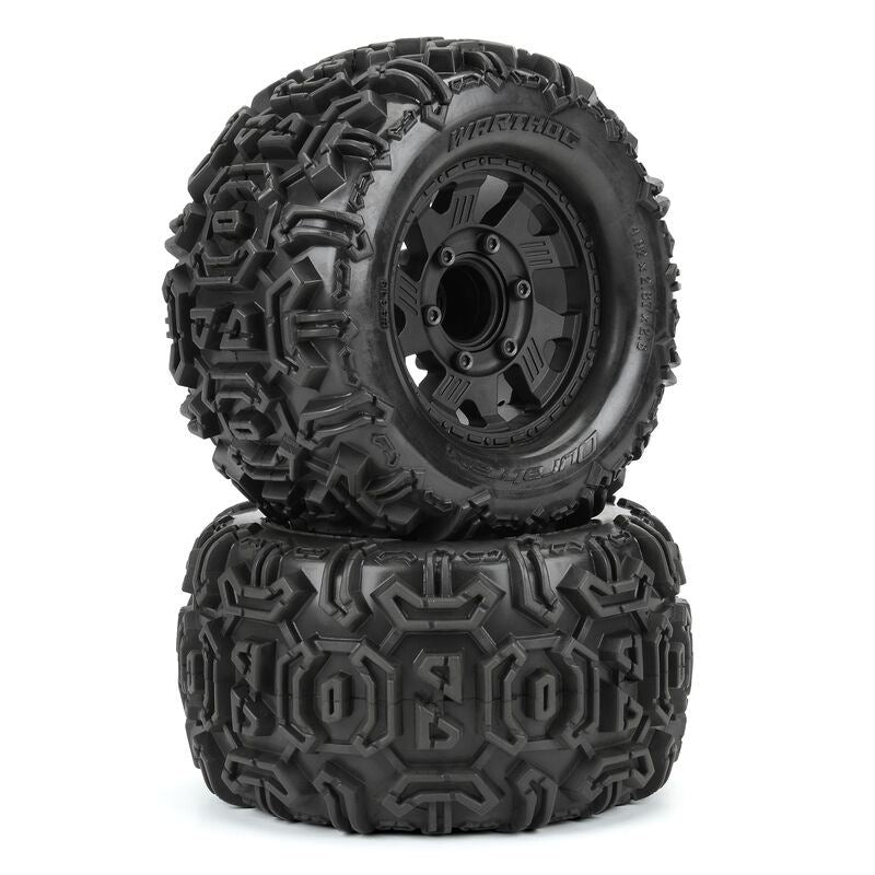 Duratrax 1/10 Warthog Trs Fr/R 2.8 MTD 12mm Blk Ripper (2)