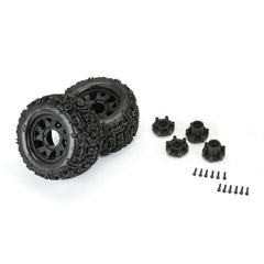 Duratrax 1/10 Warthog Trs Fr/R 2.8 MTD 12mm Blk Ripper (2)