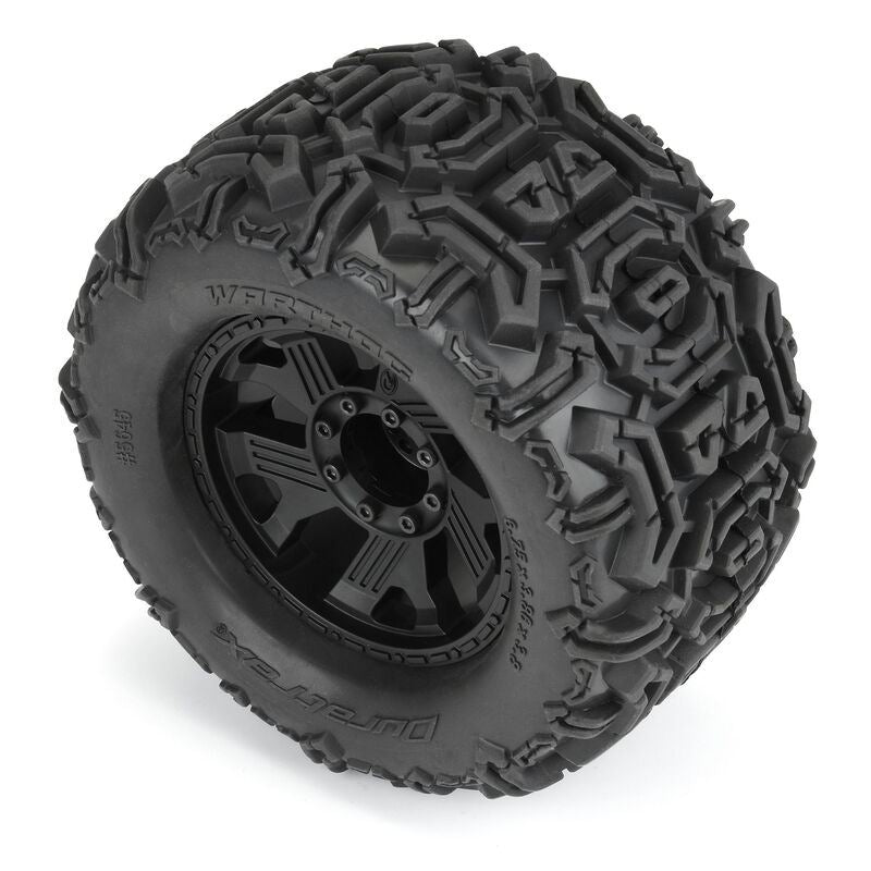 Duratrax Warthog 3.8"" All Terrain Tires Mounted on Ripper Black 8x32 Removable