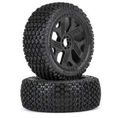 Duratrax Thrasher Off-Road 1:8 Buggy Tires Mounted on Black Ripper 17mm Wheels (