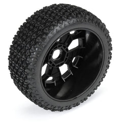 Duratrax Thrasher Off-Road 1:8 Buggy Tires Mounted on Black Ripper 17mm Wheels (