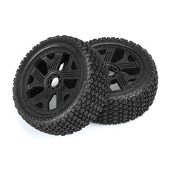 Duratrax Thrasher Off-Road 1:8 Buggy Tires Mounted on Black Ripper 17mm Wheels (