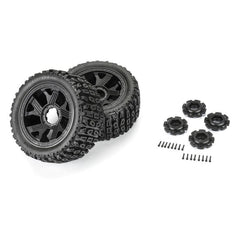 Duratrax 1/6 Brutus F/R 5.7" Monster Truck Tires MTD 24mm Black Ripper (2)