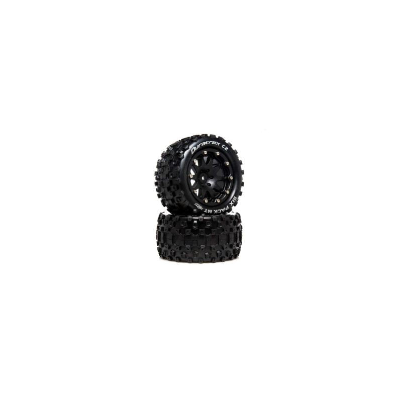 Duratrax Six Pack MT Belted 2.8 Mounted F/R 0 Offst Blk(2)