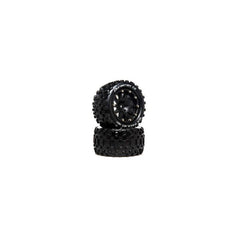 Duratrax Six Pack MT Belted 2.8 Mounted F/R 0 Offst Blk(2)