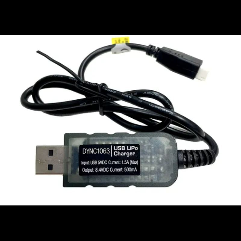 Dynamite USB Charger SCX24 LiPo Input 5V, 2A Output 4.2V per cell, 800mAh, Conne