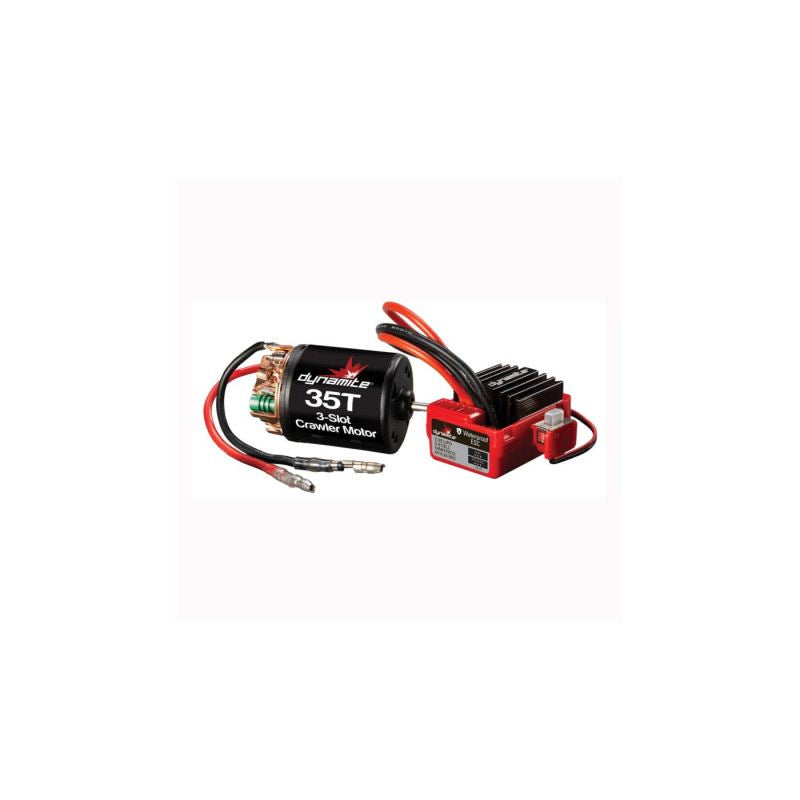 Dynamite Brushed Crawler Motor/ESC Combo, 35T: 3.5mm Bullet, EC3