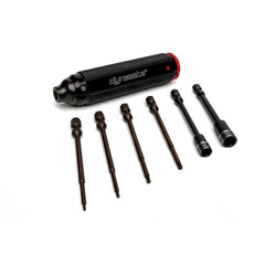Dynamite 7 in 1 1/4 Inch Drive Tool Set w/Handle 0.05 Inch 1.5, 2, 2.5mm Hex 5.5
