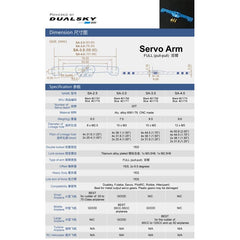 SA-4.0 Blue, 25T, CNC Alloy 4 Inch (101.6mm) Double/Full servo arm/horn by Dual