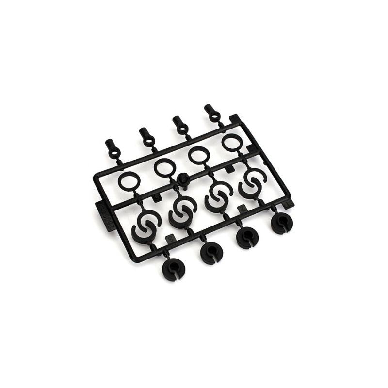 ECX Shock End, Spr Cup, Spr Clip Set: 1:10 2wd All