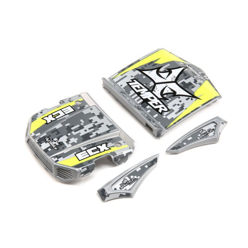 ECX Body Set, Grey/Yellow: 1:18 4WD Temper Gen 2