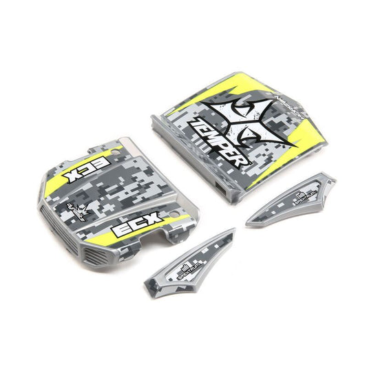 ECX Body Set, Grey/Yellow: 1:18 4WD Temper Gen 2