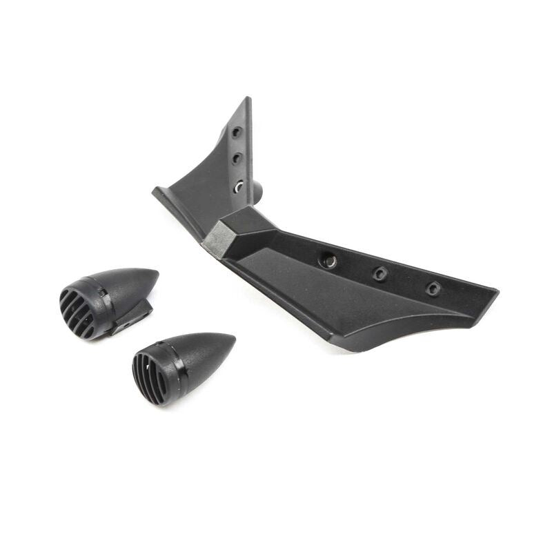 ECX Front Bumper and Headlights Black: 1.9 Doomsday