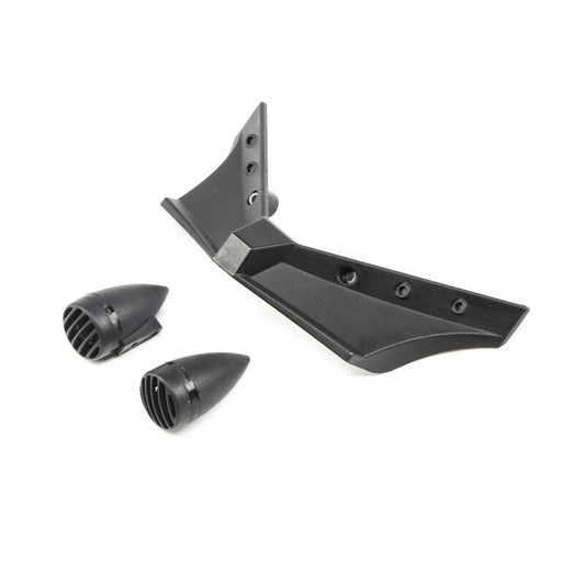 ECX Front Bumper and Headlights Black: 1.9 Doomsday