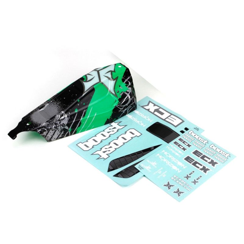 Body/Wing, Black/Green: 1:10 2wd Boost-Scratch-N-Dent *Missing Wing* by ECX