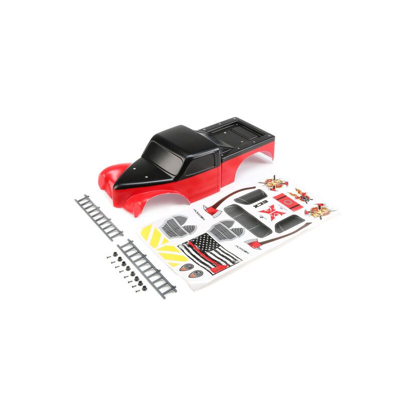 ECX Body w/ Ladders, Red/Black: 1:10 2WD Axe MT