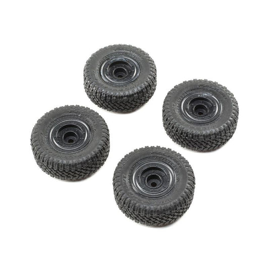 ECX F/R PrmntTire, Black(4): 1/24 Barrage: RTR