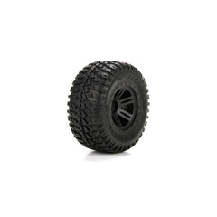 FR/R Tire,Prmnt,Blk Wheel (2):1:10 AMP MT/DB (Replaces ECX43005)