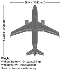 Airbus A320neo 1.5m Airliner Twin 64mm EDF PNP by Eflite