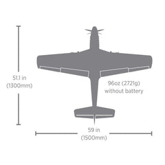 P-51D Mustang Big Beautiful Doll 1.5m BNF Basic with AS3X+ and SAFE Select by