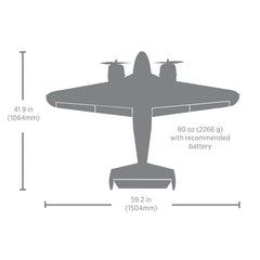 Beechcraft D18/RC-45J 1.5m BNF Basic with AS3X+ and SAFE Select by Eflite