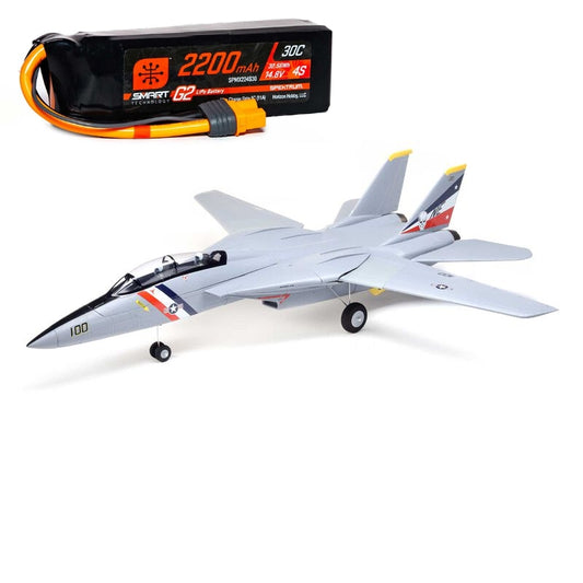 F-14 Tomcat Twin 40mm EDF BNF Basic plus 2200mAh 4S 14.8V Smart G2 LiPo Battery,