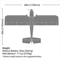Super Timber 1.7m BNF Basic with AS3X and SAFE Select by Eflite