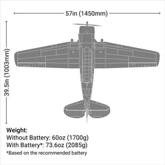 SNJ-5/AT-6 Texan 1.5m BNF Basic with AS3X+ and SAFE Select by Eflite