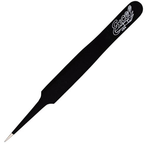 Excel Tweezer 4.5" StraightPoint Blk