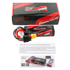 Gens Ace 1100mAh 3S 11.1v 60C Hardcase Lipo Battery with EC3 Plug
