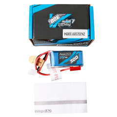 Gens Ace 300mAh 2S 7.4v 45C Lipo Battery with JST Plug and XH Balance 40x20x12mm