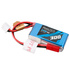 Gens Ace 300mAh 2S 7.4v 45C Lipo Battery with JST Plug and XH Balance 40x20x12mm