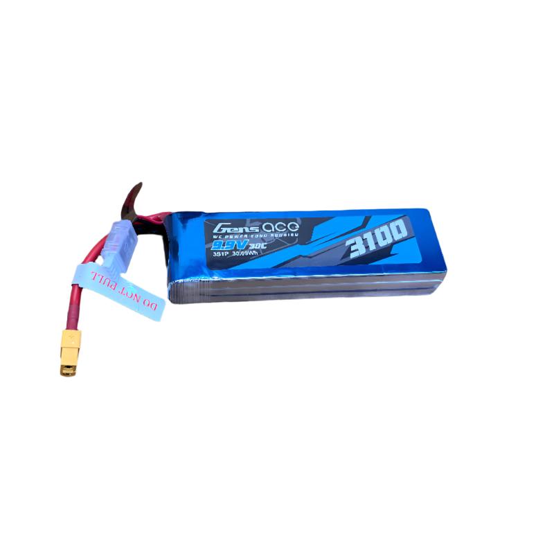 Gens Ace 3100mAh 3S 9.9v 30C Li-Fe with XT60 Plug 14Awg and JR Plug 20awg