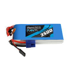 Gens Ace 3500mAh 2S 7.4v RX Lipo Battery with EC3 and JR-3P Plugs 97x45x16mm