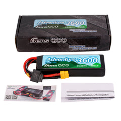Gens Ace Adventure 3600mAh 4S 14.8v 60C Lipo Battery 136x44x24mm 312g XT60 Plug