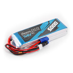 Gens Ace 5000mAh 2S 7.4v RX Lipo Battery with EC3 and JR-3P Plugs 109x42x19.5mm