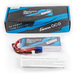 Gens Ace 5000mAh 2S 7.4v RX Lipo Battery with EC3 and JR-3P Plugs 109x42x19.5mm