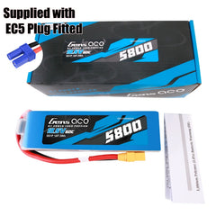 Gens ace 5800mAh 60C 18.5V 5S1P Lipo Battery Pack with EC5 Plug 669g Suitable