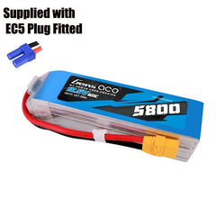 Gens ace 5800mAh 60C 18.5V 5S1P Lipo Battery Pack with EC5 Plug 669g Suitable