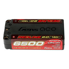 Gens Ace Redline 2.0 6500mAh 2S 140C 7.6V HV Shorty Lipo Battery with 5.0mm