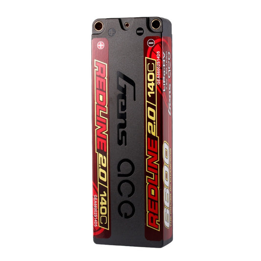 Gens Ace Redline 2.0 6600mAh 2S1P 7.6V 140C HardCase HV Lipo Battery Pack with