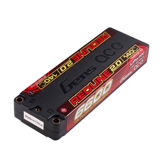 Gens Ace Redline 2.0 6600mAh 2S1P 7.6V 140C HardCase HV Lipo Battery Pack with