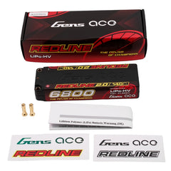 Gens Ace Redline 2.0 6800mAh 2S1P 7.6V 140C HardCase HV Lipo Battery Pack with