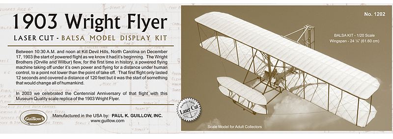 Guillows xx1/20 1903 Wright Flyer