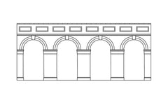Hornby Mid Lev. Arch. RetainWall-Bl