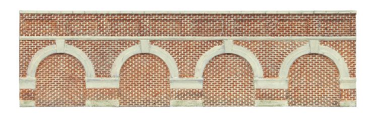 Hornby Low Lev. Arch. Retain.Wall-Red