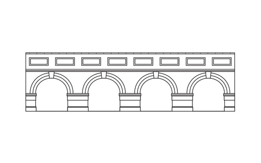 Hornby Low Lev. Arch. Retain.Wall-Red