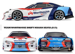 HPI 1/10 RS4 Drift Nissan w/b&c