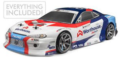 HPI 1/10 RS4 Drift Nissan w/b&c